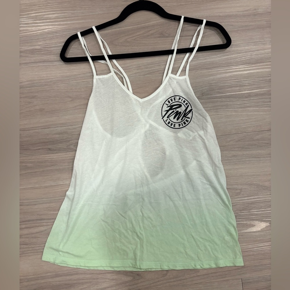 PINK Victoria's Secret green and white ombré tank